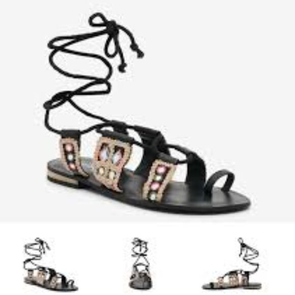 FREE PEOPLE Leather Mantra Mirror Sandals - Picture 7 of 7